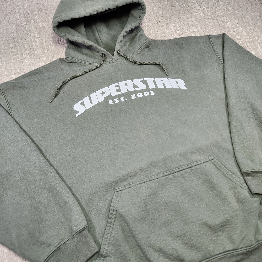 Superstar Hoodie Men XL Green Sweatshirt Cotton Fleece Lil Peep Rap Hiphop Music